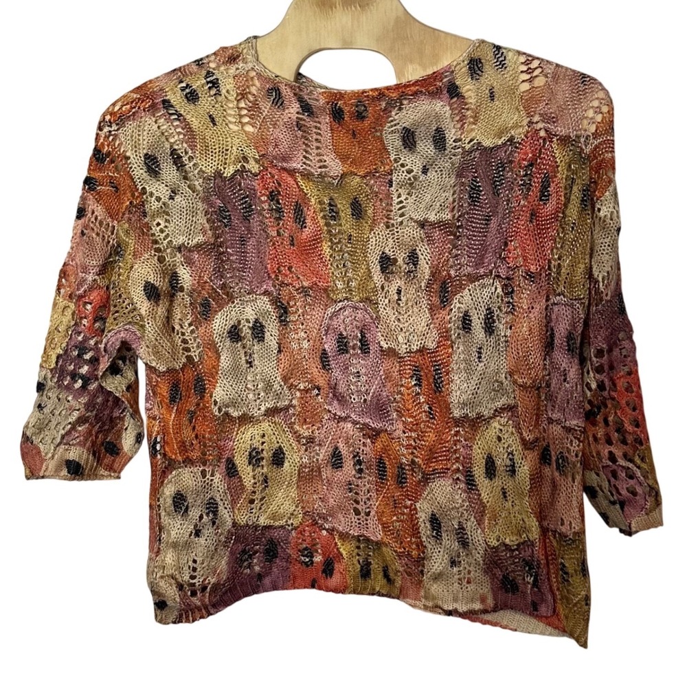Halloween Ghost Open Knit Unbranded Pullover Sweater Size 1X Fall Spooky Season